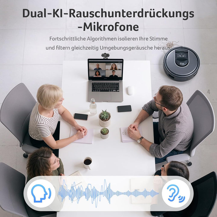 Acer A640 4K-Webcam mit Sony-Sensor, 2K/1080p@60fps, PDAF, Noise-Cancel-Mic, Privacy-Shutter, USB-A-
