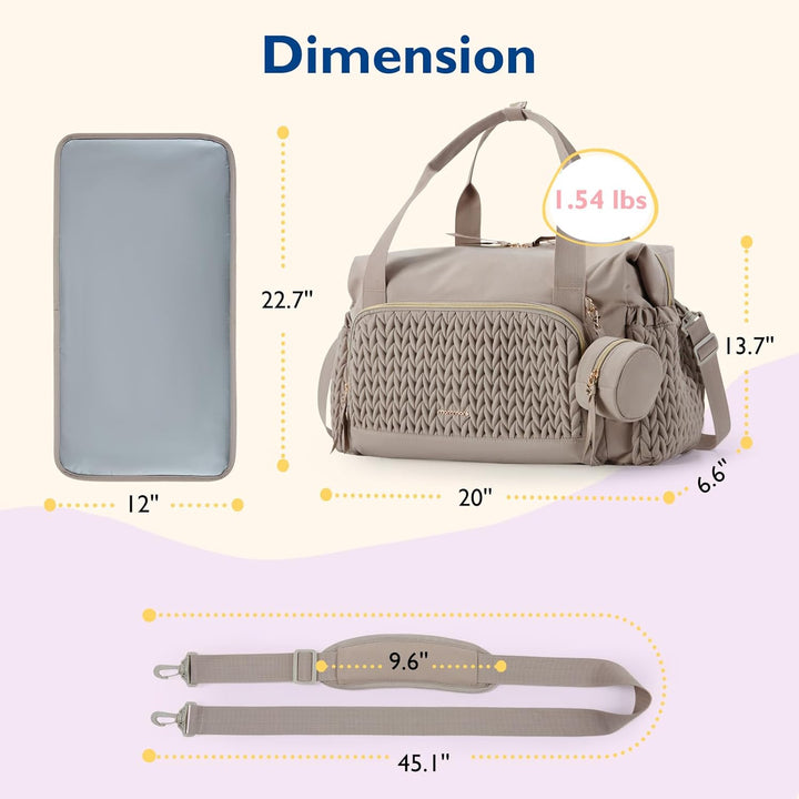 mommore Wickeltasche, geräumige Reise-Wickeltasche, Kliniktasche für die Geburt, Babytasche mit Schn