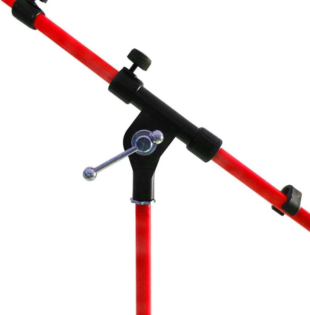keepdrum MS106 RD Rot Mikrofonständer Mikrofonstativ mit Galgen, Rot