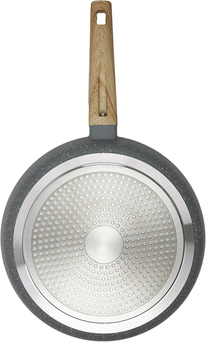 COOK CONCEPT, KC25341, Forged Aluminum Frying pan with Wood Effect Handle, ideal for Searing and Sim