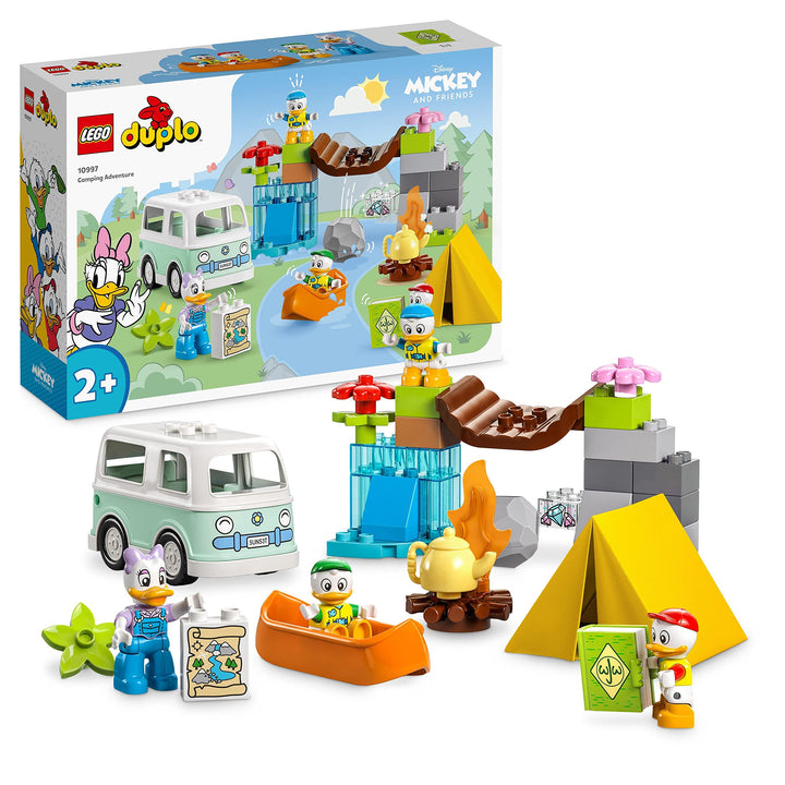 LEGO 10997 DUPLO Disney Mickey and Friends Camping-Abenteuer Set mit Wohnmobil, Kanu und Daisy Duck