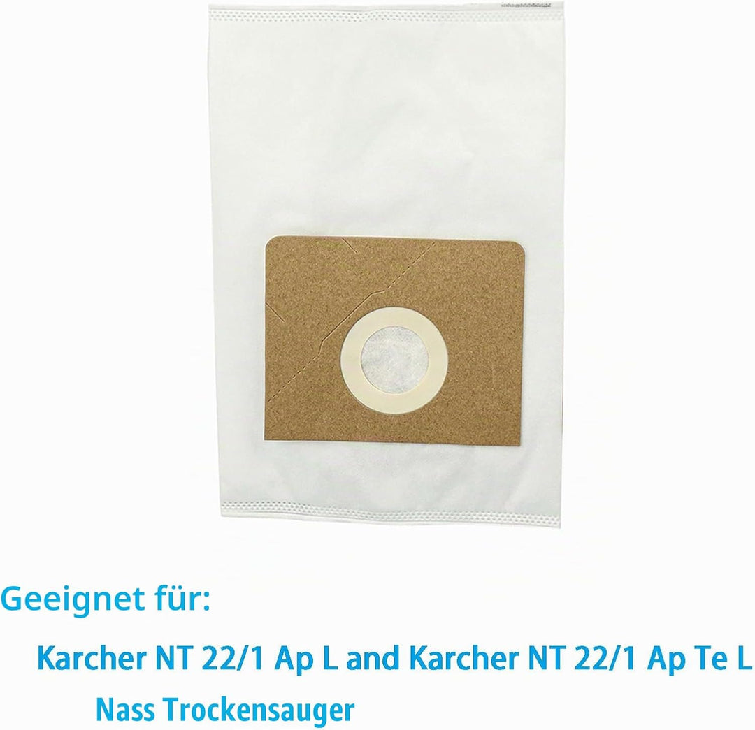 10 Stück Staubbeutel Zubehör für Kärcher NT 22/1 Ap L Kärcher NT 22/1 Ap Te L Nass-/Trockensauger Er