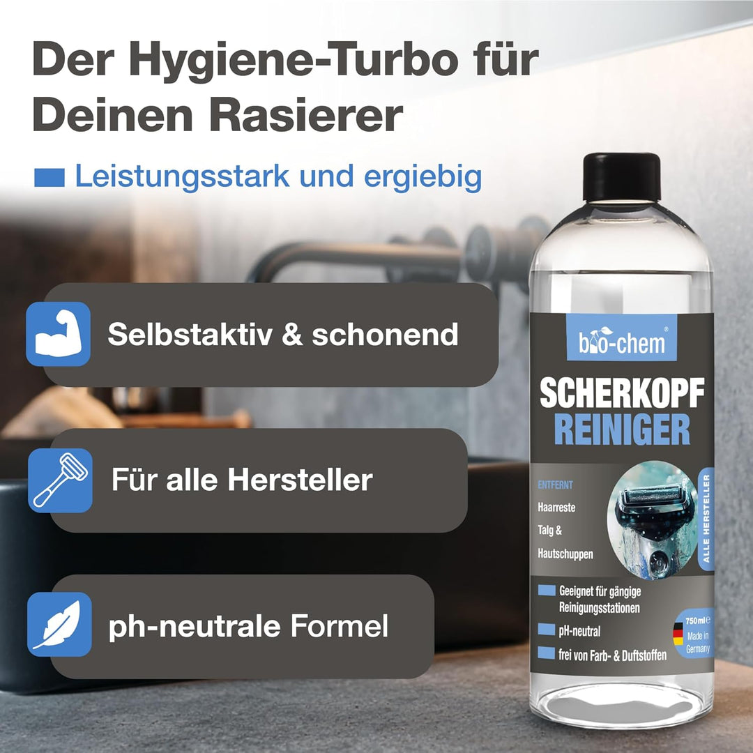 bio-chem Scherkopfreiniger Nachfüllflüssigkeit für Reinigungs-Kartuschen von Rasierer/Rasierapparat/
