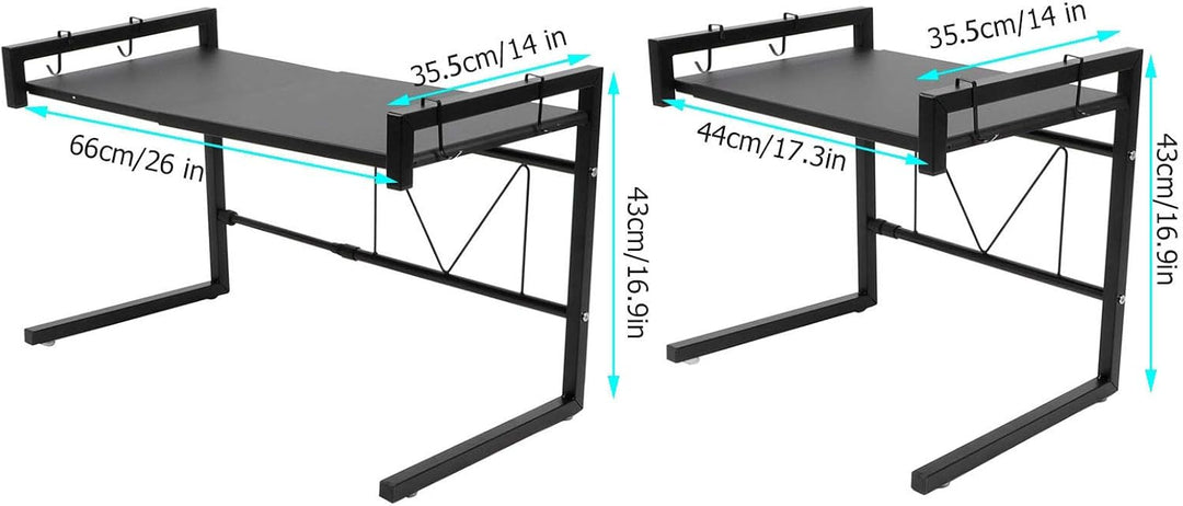 Wakects Mikrowellenregal Wandmontage, Erweiterbares 2-Stufiges Küchenregal, Schwerlast Platzsparende