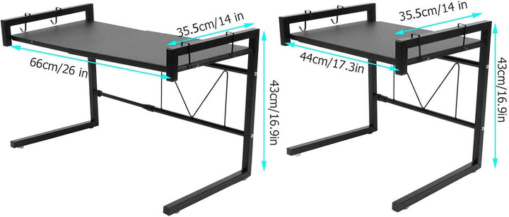 Wakects Mikrowellenregal Wandmontage, Erweiterbares 2-Stufiges Küchenregal, Schwerlast Platzsparende