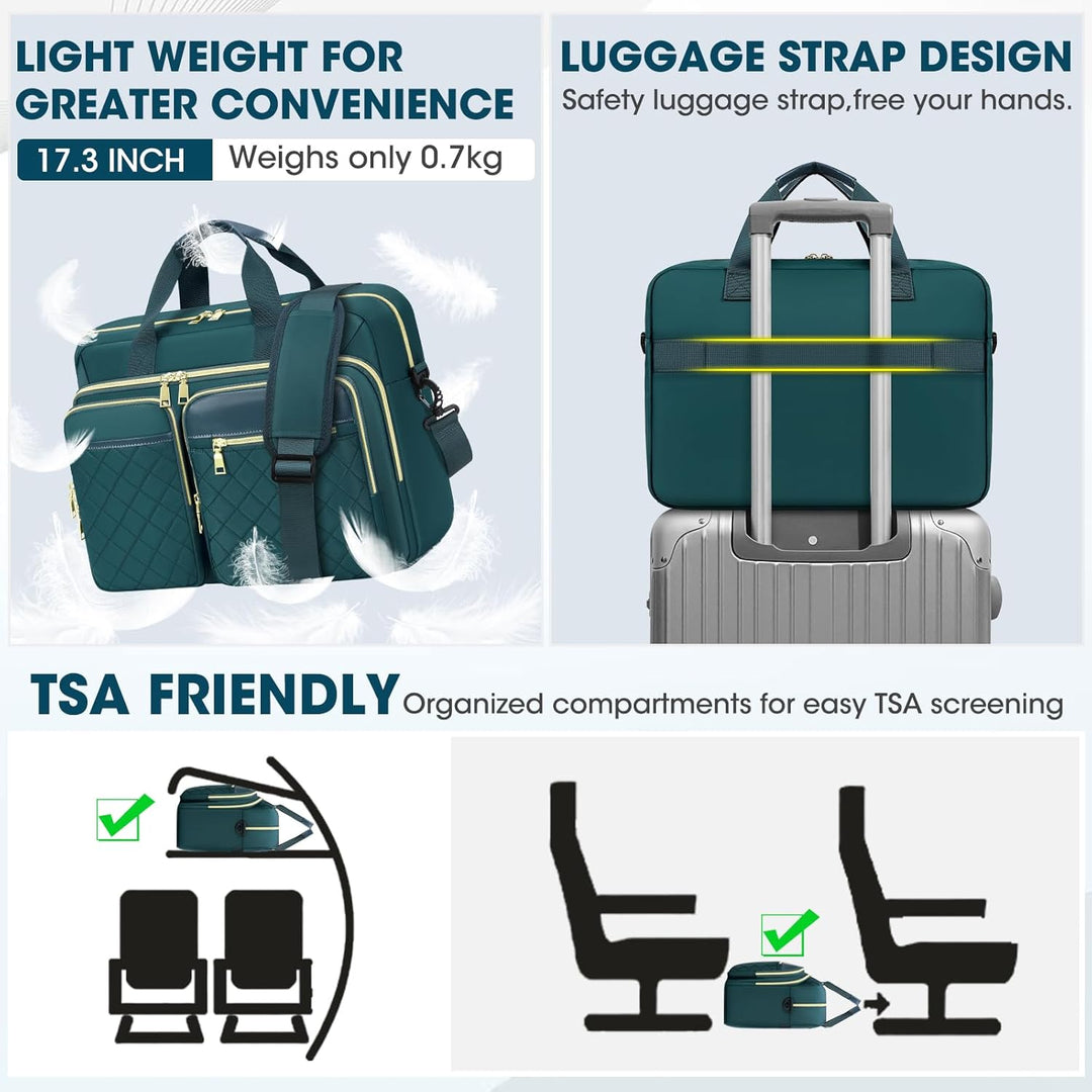 RAINSMORE Laptoptasche 17,3 Zoll für Damen Laptop Aktentasche Wasserdichte Laptop Notebook Tasche Bu
