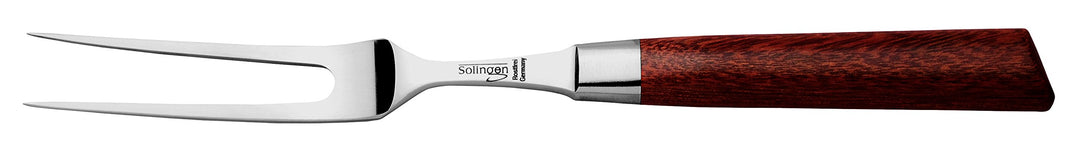 Burgvogel Solingen Natura Line, Tranchiergabel Holzgriff, braun rot satiniert, geschmiedet, b 6” = 1