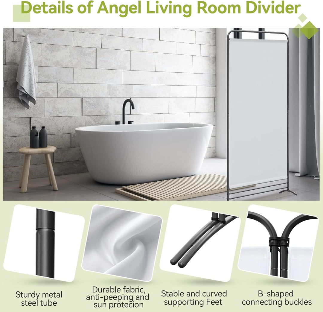 Angel Living Paravent 1 Teilig Klappbar Raumteiler Freistehend Sichtschutzwand Raumteiler Stellwand