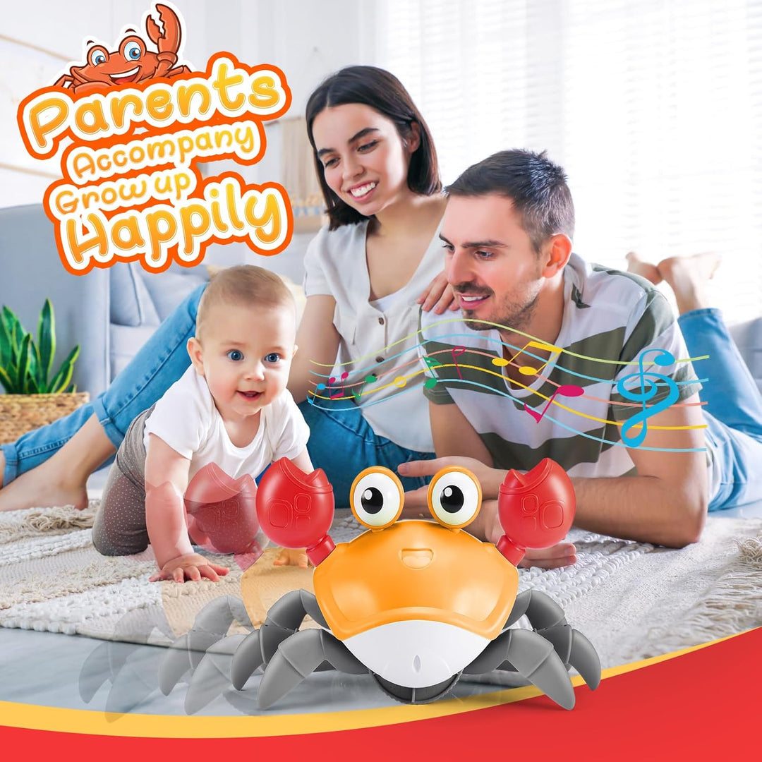 Adeokay Krabbe Baby Spielzeug 1 2 3 Jahr, Baby Crab Crawling Toy Spielzeug ab 6 7 8 9 10 Monate Kind
