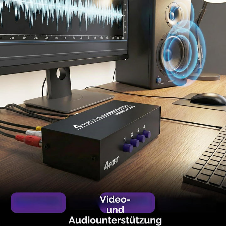 Fosmon - RCA Switcher Hub 3-Wege Audio/Video - Selector/Splitter für Microsoft Xbox 360, PlayStation