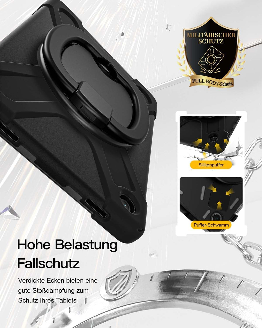 BRAECN für Galaxy Tab A9 Plus Hülle 11 Zoll 2023, Stossfeste für Samsung Tablet A9 Plus hülle mit Di