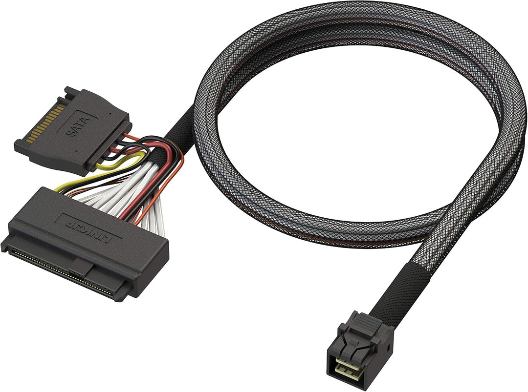 LINKUP - Internal 16G U.2 Cable (85Ω 85ohm PCIe Gen 4 Mini SAS HD to U.2/SFF-8643 to SFF-8639 Cable)