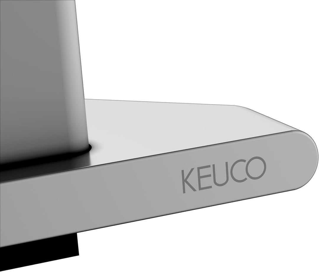 Keuco Eck-Duschablage aus Aluminium, silber eloxiert, inkl. Glas-Abzieher, weiss, 24,2x24,5x6,3cm, W