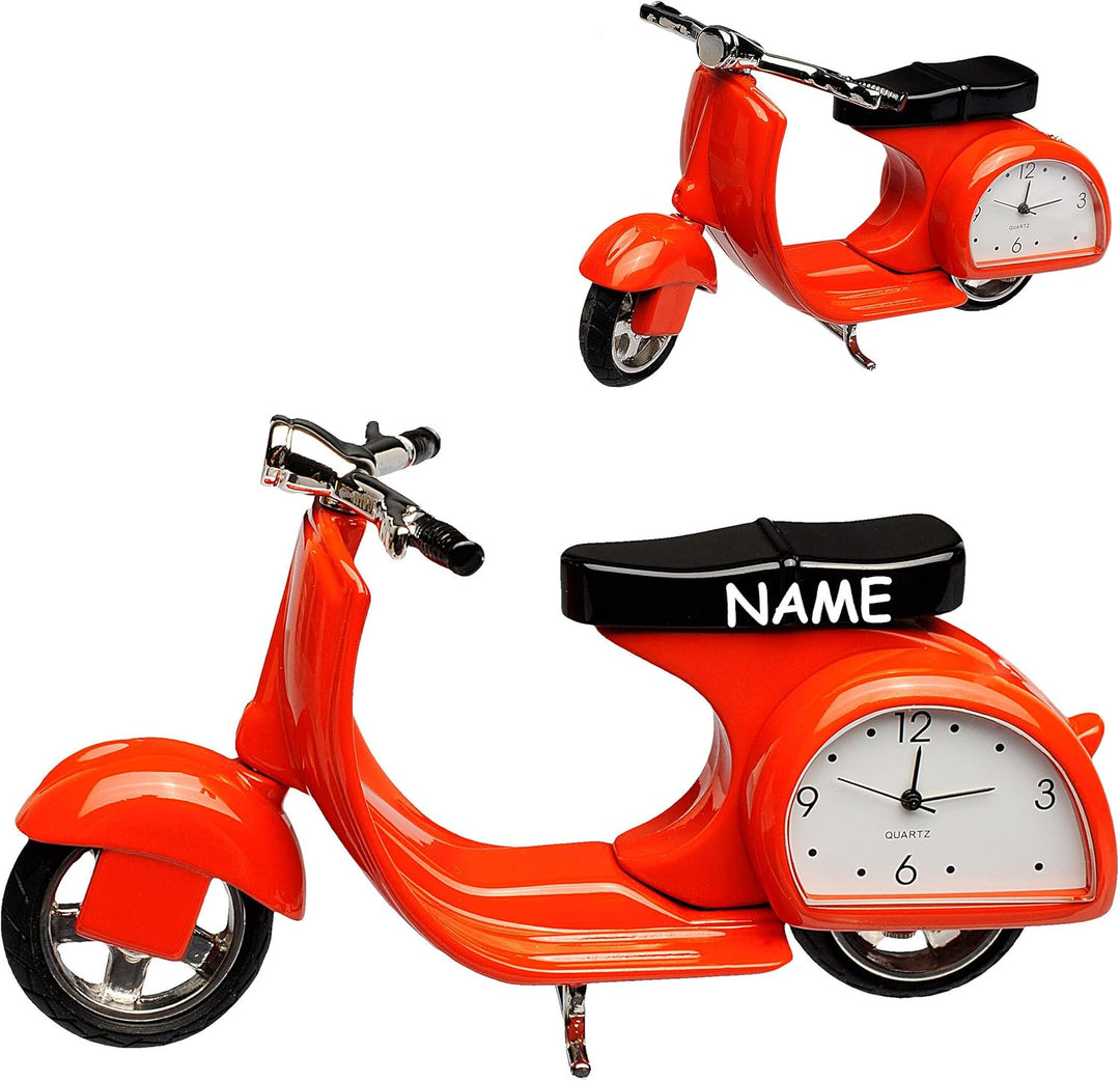 kleine - Tischuhr/Miniatur - Uhr - Motorrad - Roller/Motorroller - aus Metall - 11,5 cm - batteriebe