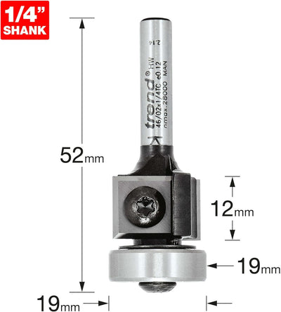 Trend - Rota-Tip Cutter 19mm Durchmesser - 46/02X1/4TC Rota-Spitze A = 90 x 19 mm Durchmesser x 12 m