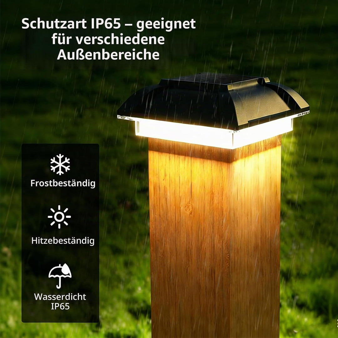 Solars Pfostenkappe,4 Stück Pfostenleuchte Solars,Pfostenkappe Solars,Solar Pfostenleuchte,Pfostenka