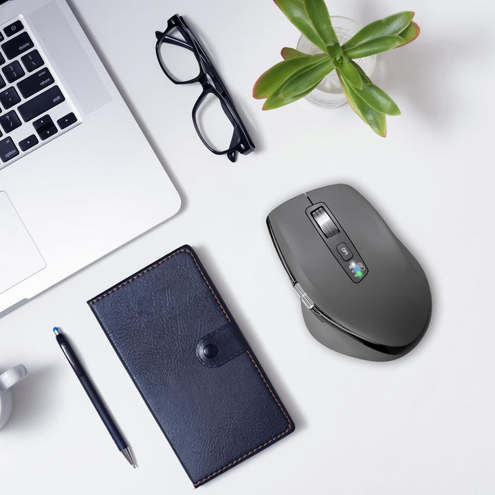 INFINMIND Kabellose Bluetooth-Maus mit Smart Flying Scroll, Daumenrad & ergonomischem Design, Leise
