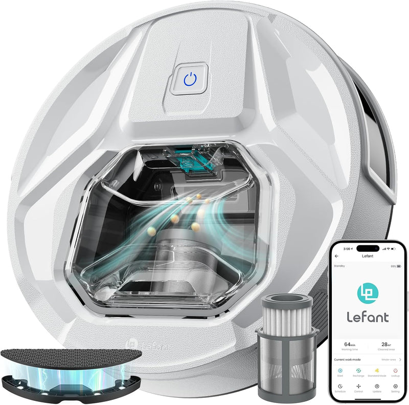 LEFANT M320 Saugroboter, 6.000Pa Staubsauger Roboter mit Präzise-Entfernungs-Navigation, Sichtbar 80