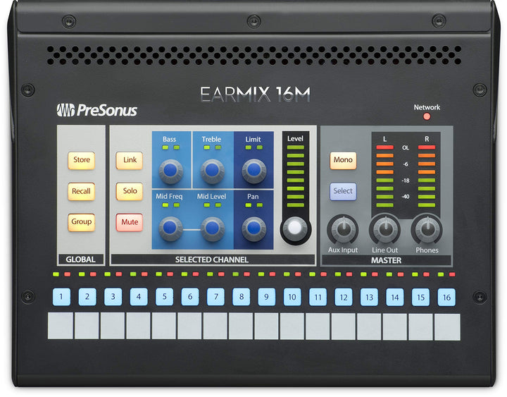 PreSonus EarMix 16M, 16x2, AVB-vernetzt persönlich Monitor Mixer Mischpult EarMix 16M AVB Monitor Mi