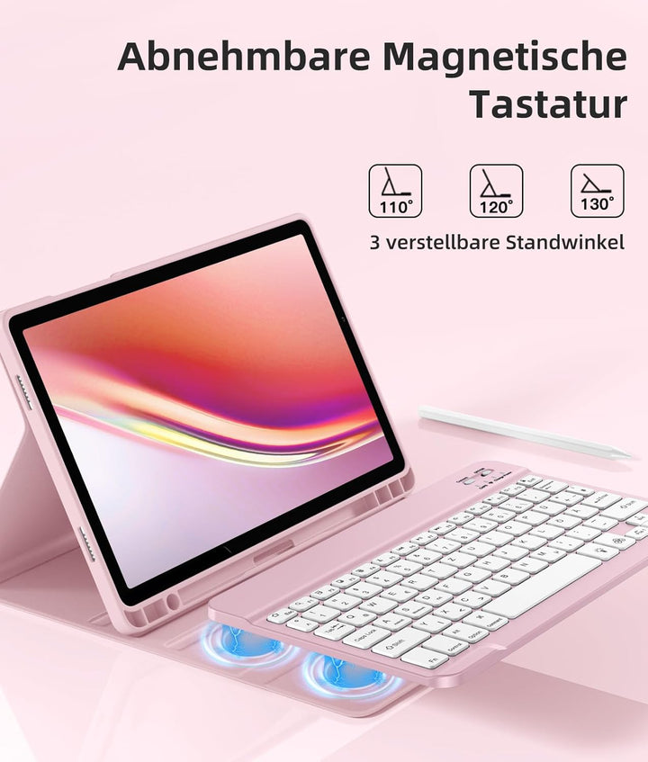 Vobafe Hülle mit Tastatur für Samsung Galaxy Tab A11+ Plus 11 Zoll 2025 / Tab A9+ Plus 2023, 7 Farbe