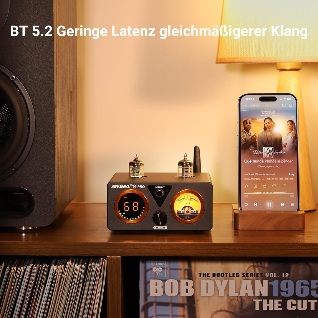 AIYIMA T9PRO JAN5725 Vakuumröhrenverstärker 100Wx2 TPA3250 Stereo-USB-DAC-Verstärker QCC3031 Bluetoo