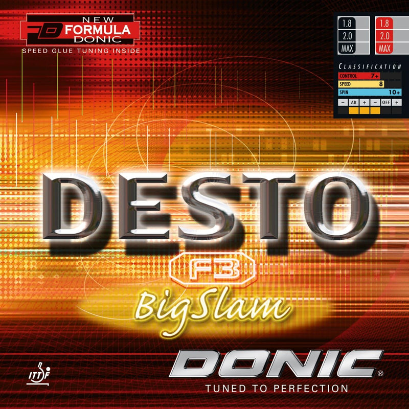 DONIC Desto F3 Big Slam, TT-Belag, OVP, inkl. Lieferung rot 1.8 mm, rot 1.8 mm