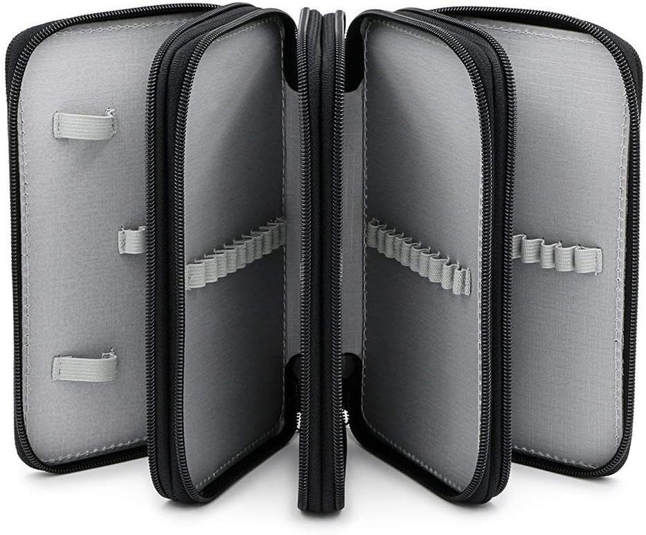 NUOLUX 72-Hole Pencil Bag Black Federmäppchen Mäppchen 4-Fach Stifte Organizer FüR Schule BüRo Und R