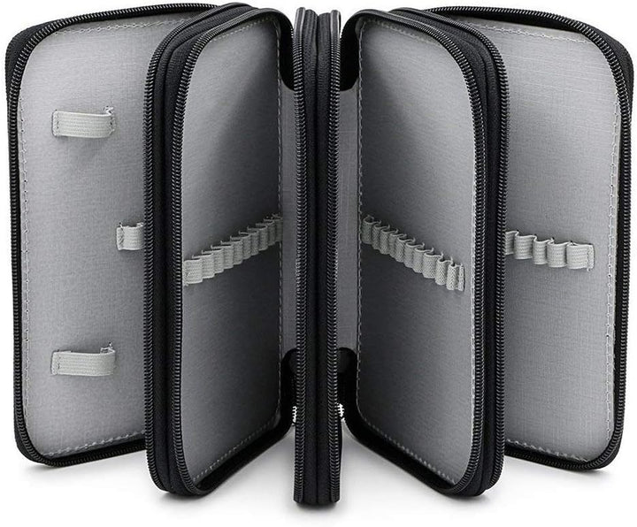 NUOLUX 72-Hole Pencil Bag Black Federmäppchen Mäppchen 4-Fach Stifte Organizer FüR Schule BüRo Und R