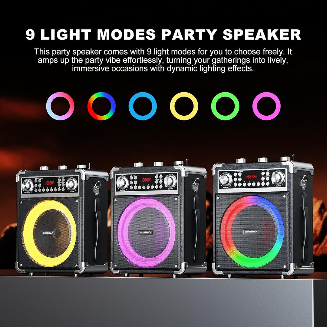Karaoke-Maschine mit 2 kabellosen Mikrofonen, tragbarer Bluetooth-Lautsprecher für Erwachsene und Ki