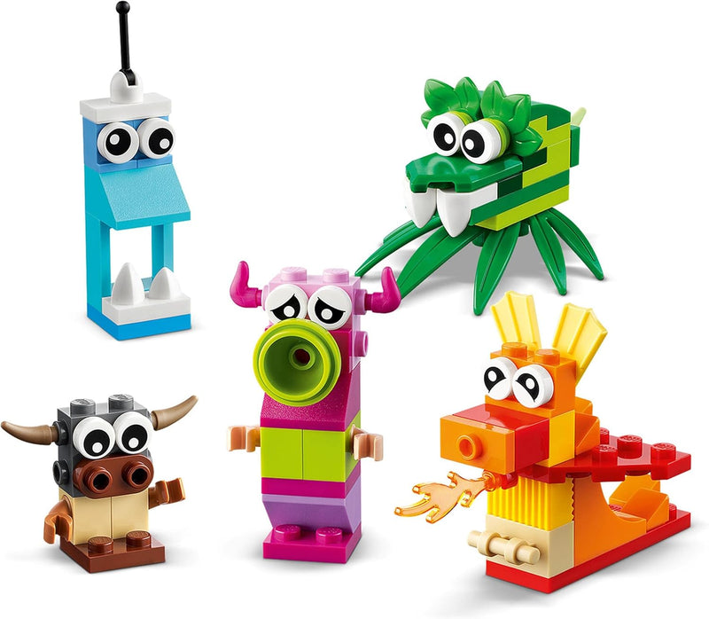 LEGO 10713 Classic Bausteine Starterkoffer & 11017 Classic Kreative Monster Kreativ-Set Steinen, Box