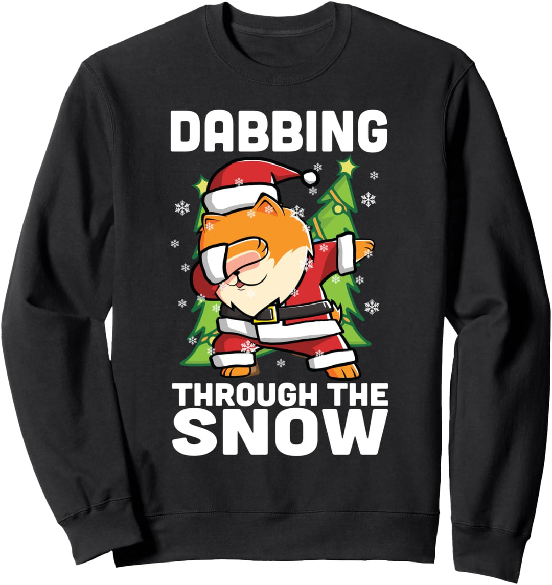 Dabbing Through The Snow Pomeranian Weihnachten Hund Sweatshirt