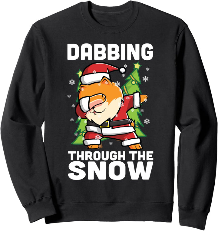 Dabbing Through The Snow Pomeranian Weihnachten Hund Sweatshirt
