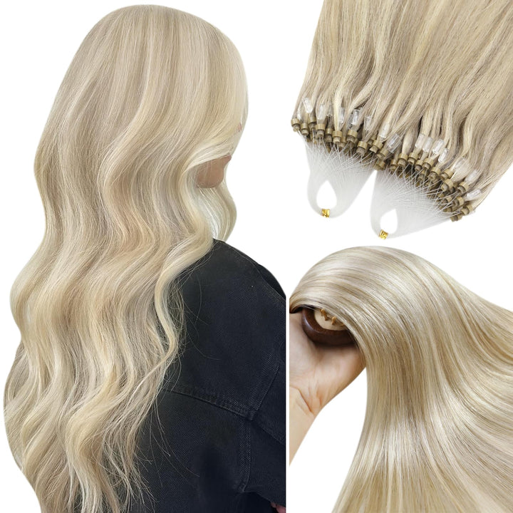 YoungSee Microring Extensions Echthaar 1g Blond Microring Extensions Goldblong bis Blond Microring H