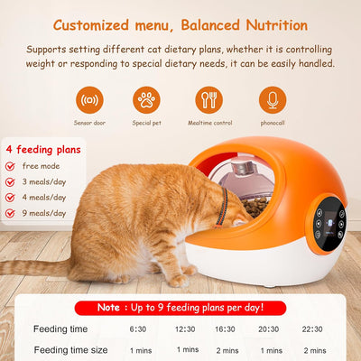 Mikrochip Futterautomat Katze, Katzenfutter Automat mit RFID-Halsbandanhänger, Dual Powered Electric