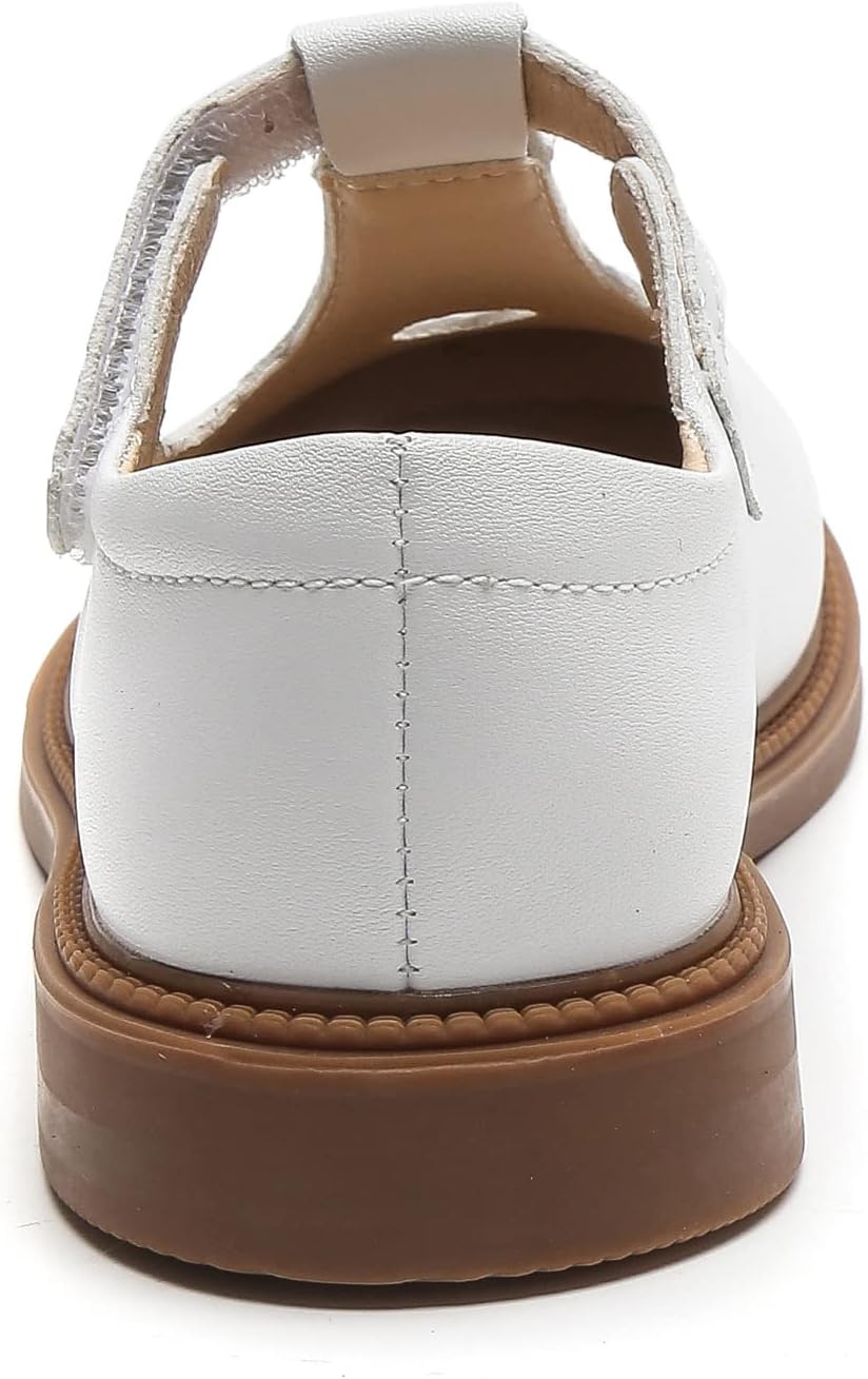 DADAWEN Mädchen Mary Jane Halbschuhe Taufschuhe Geschlossene Ballerinas, Weiss