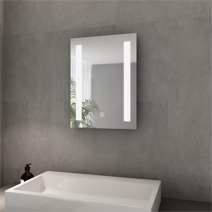 ELEGANT Badspiegel mit LED-Beleuchtung 50 x 70 cm Spiegel kaltweiss Energiesparend LED Badezimmer Wa