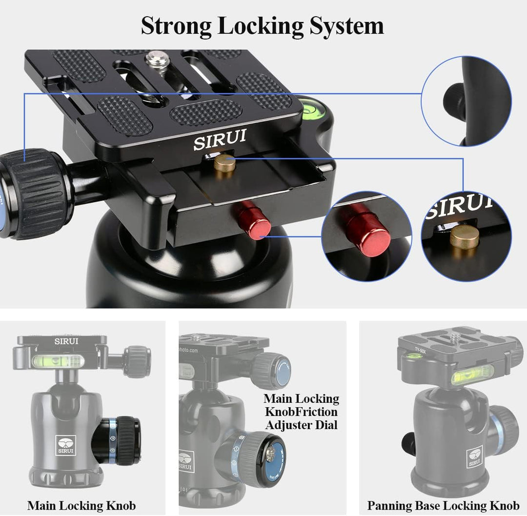 Sirui K-10X Stativkopf (Alu, Wechselplatte TY-50) schwarz, K-10X