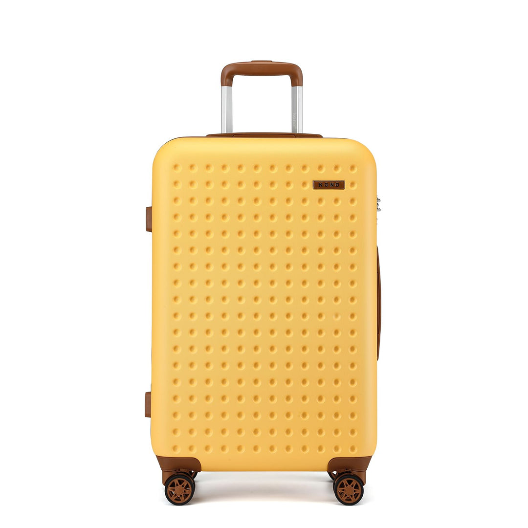 KONO Koffer Trolley Mittelgross Hartschalenkoffer Reisekoffer von ABS Hartschalen Handgepäck mit 4 S
