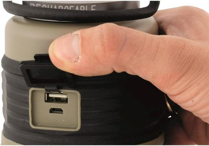 Robens Lighthouse, aufladbar Camping Laterne, Schwarz/Grün, 9.5 x 18.5 cm