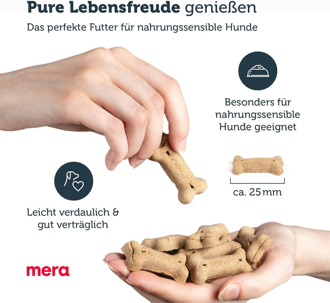 MERA Pure Sensitive Hundefutter &amp; Pure Sensitive Goody Snack Insect, gesunde Leckerlis für Sensible