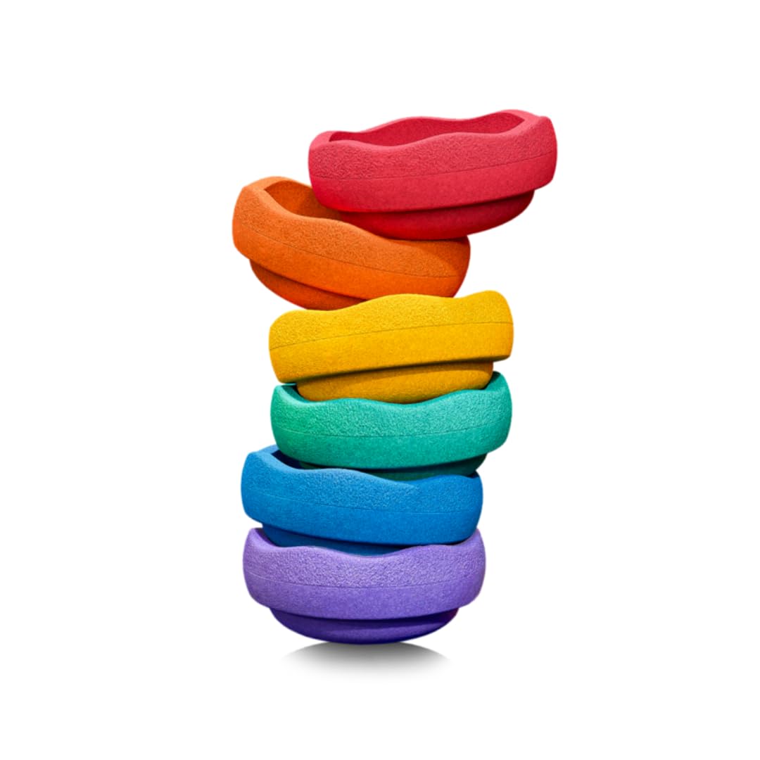 Stapelstein® Balanciersteine 6er | rainbow Set | Balancieren für Kinder Indoor & Outdoor Rainbow Cla