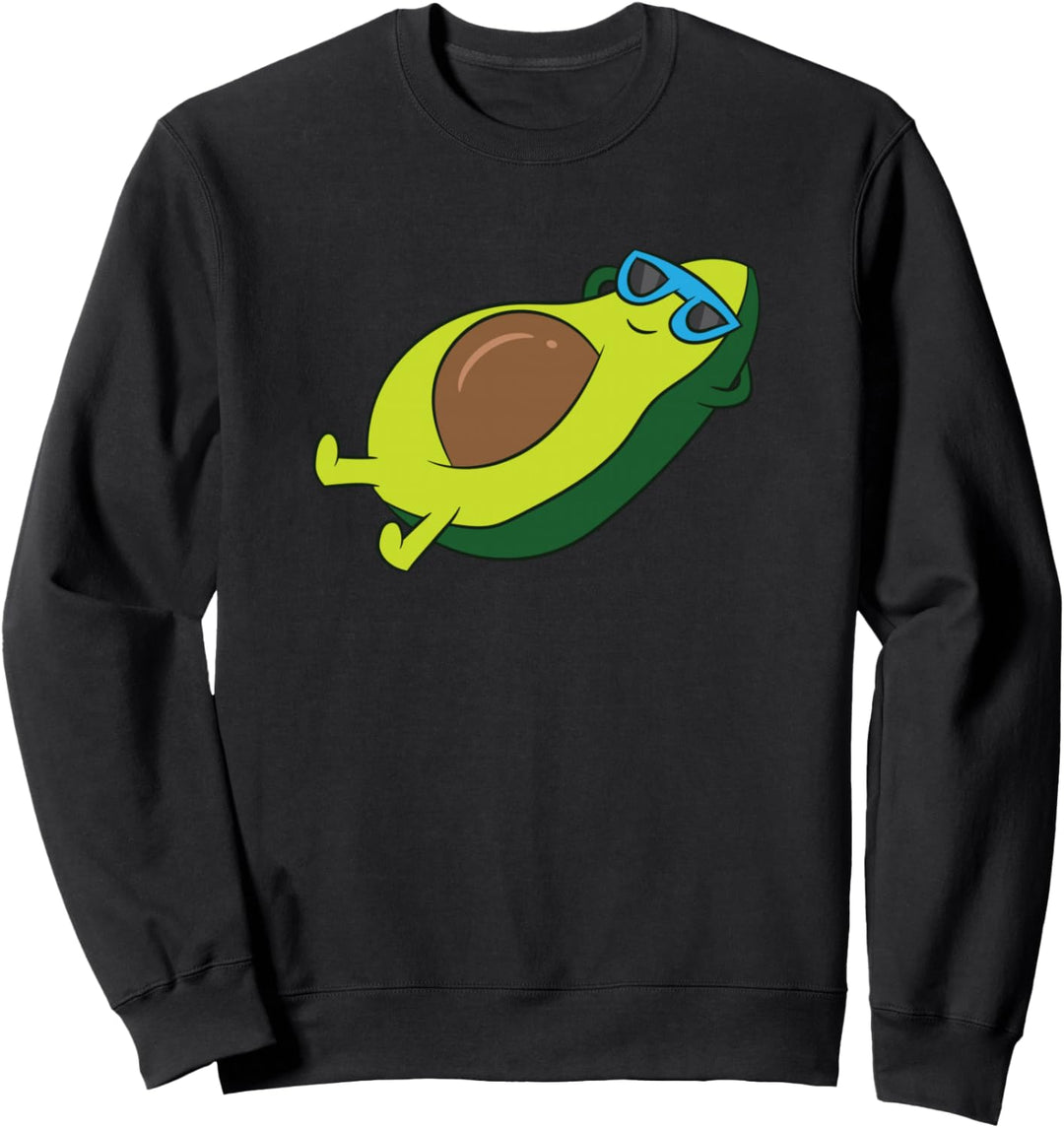 Avocado mit Sonnenbrille Gemüse Entspannende Avocado Sweatshirt