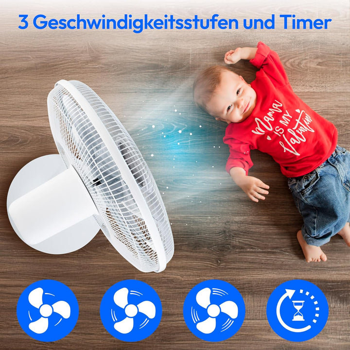 MEDION P21 SF Standventilator mit Fernbedienung (Ventilator leise, 3 Modi Schlafmodus Natur Oszilier