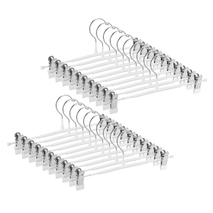 Dünne Hosenbügel, GUANJUNE rutschfeste Hosenbügel mit Verstellbaren Clips, Platzsparende Kleiderbüge