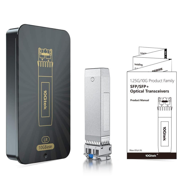 10Gtek Industrial Grade 10GBase-LR SFP+ Transceiver, 10G 1310nm SMF, up to 10 km, Compatible for Cis