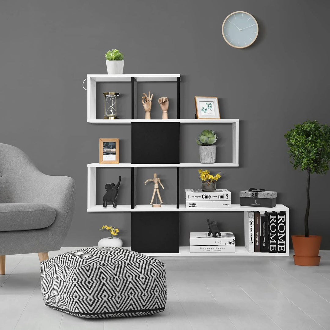 GIANTEX Bücherregal mit 4 Ebenen, Raumteiler Standregal 10 Fächern, Regal für Bücher, Deko, Fotos &