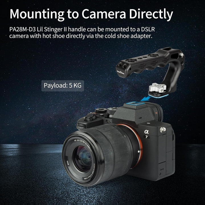 Nitze Cold Shoe TOP Handle, Mini Handle Grip mit Cold Shoe, Kamera Griff für Camera Cage, Universal