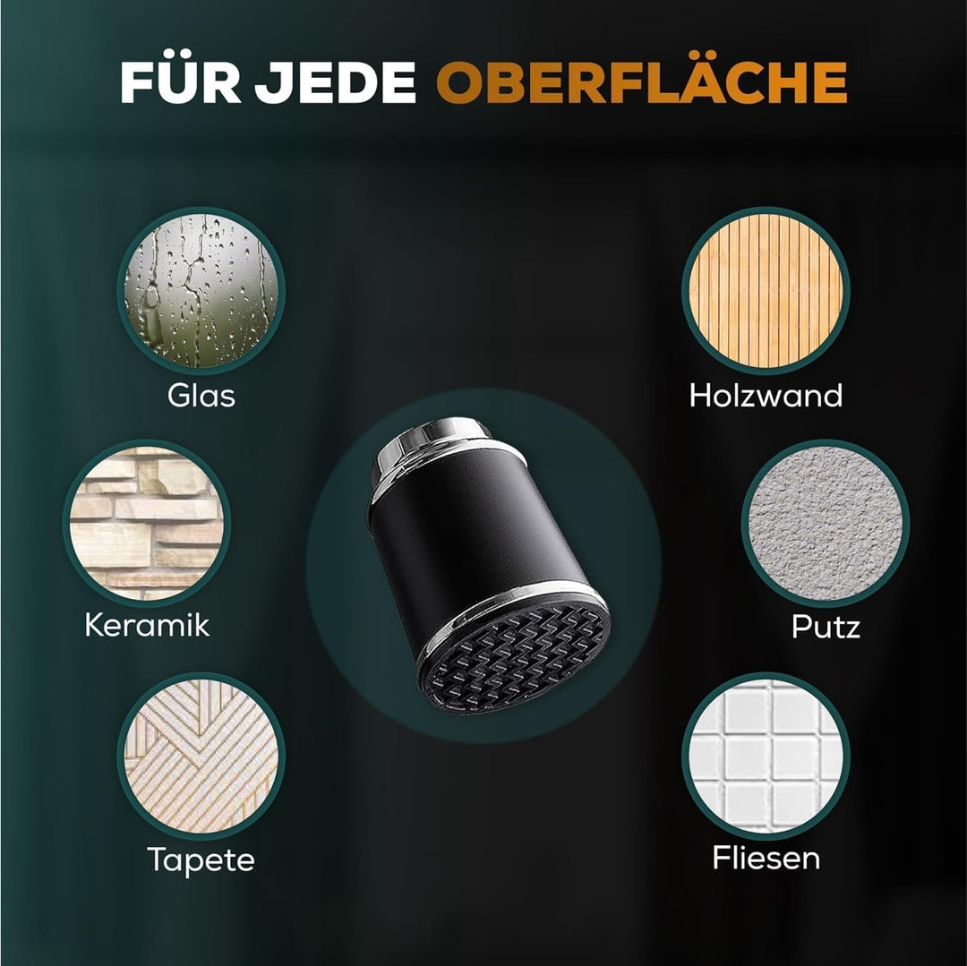 Duschvorhangstange ohne Bohren 170-220cm, Schwarz, Ø 32 mm, Teleskop Gardinenstange Klemmen - Vorhan