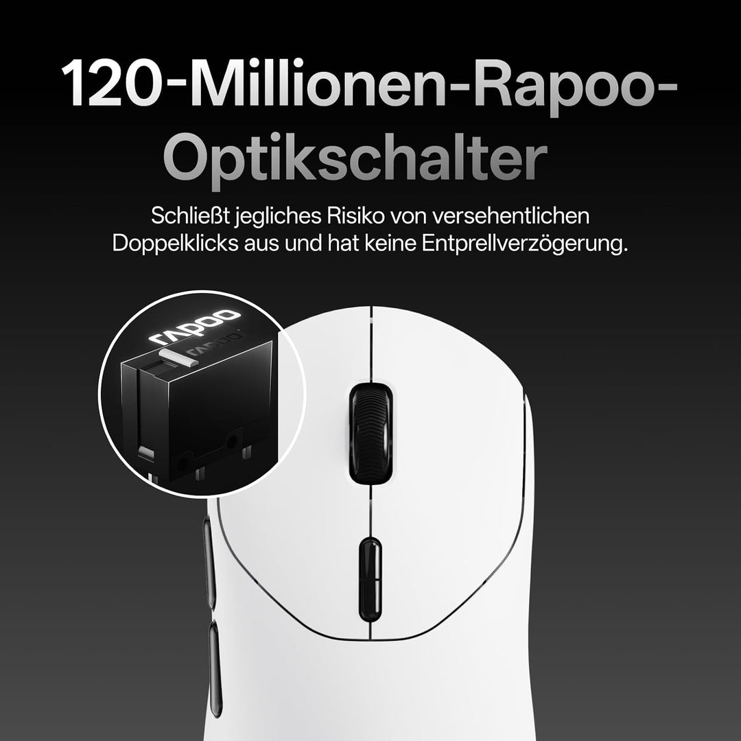 Rapoo VT2 MAX Kabellose Gaming-Maus, 53g Ultraleicht, Native 8000Hz, Nordic | nRF54L15 MCU, 750h Akk