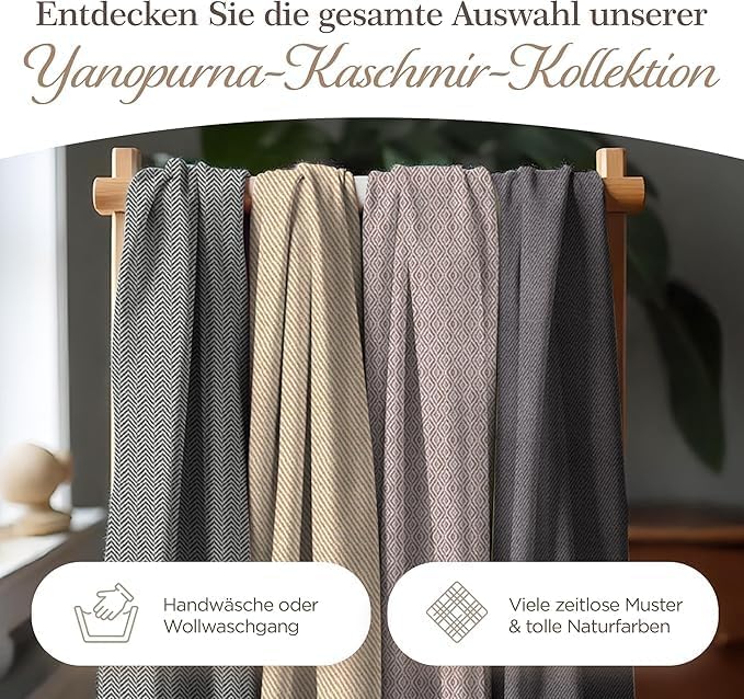 yanopurna Unisex-Kaschmirschal – Handgewebte Stola Aus 100% Kaschmirwolle – Warmer Wickelschal, Hals